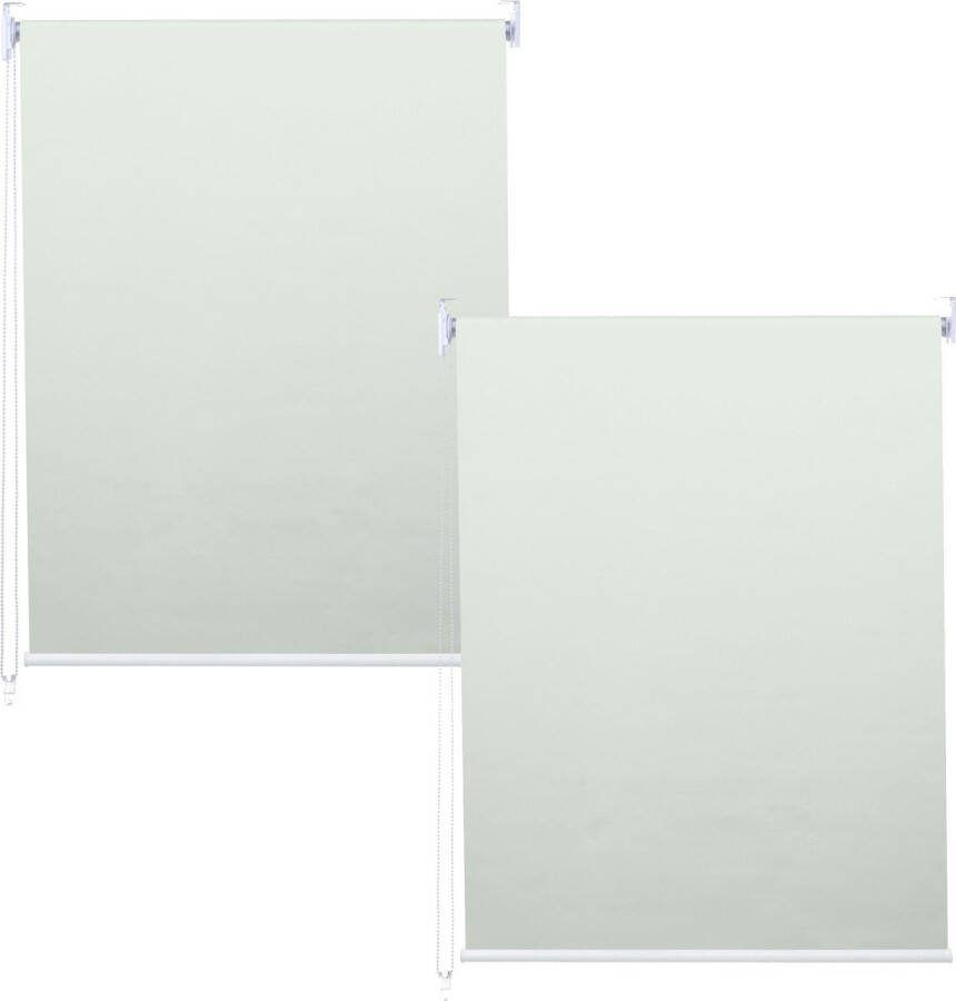 MCW Set van 2 rolgordijnen -D52 raamrolgordijn zijwaartse tochtwering 100x160cm zonwering ondoorzichtig ~ crème