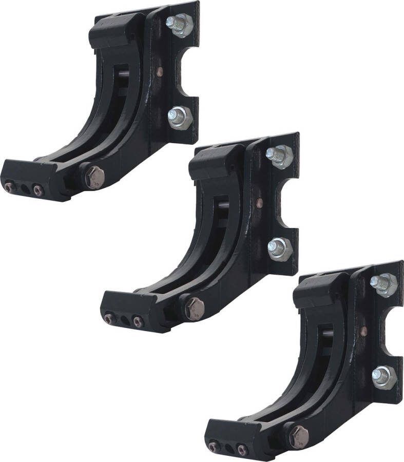MCW Set van 3 muurbeugels voor luifel T124 muurbeugel muurbevestigingsadapter ~ antraciet