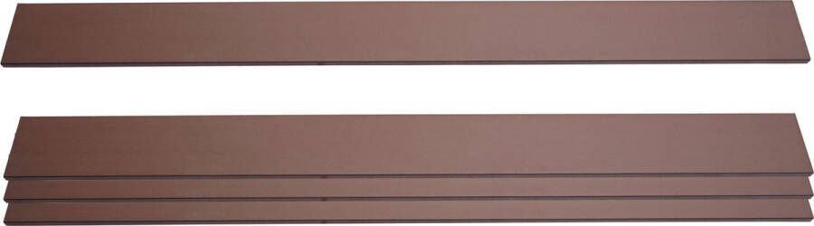 MCW Set van 4 lamellen voor WPC privacyscherm Sarthe windschermplanken ca. 1m² ~ 180cm bruin