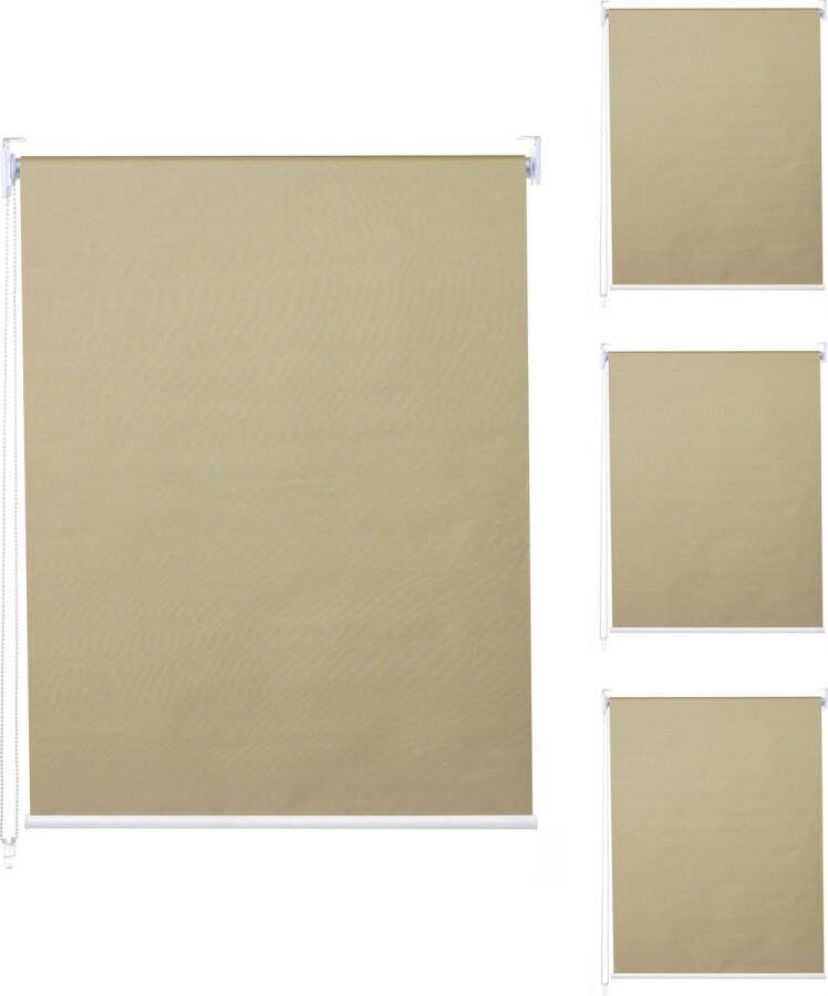 MCW Set van 4 rolgordijnen -D52 raamrolgordijn zijwaartse tochtwering 100x160cm zonwering ondoorzichtig ~ beige