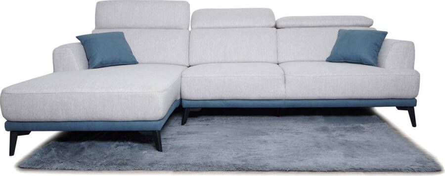 MCW Sofa -G44 hoekbank L-vorm ligvlak Nosag-vering met pocketveren kern tapijt verstelbaar 277cm ~ links lichtgrijs