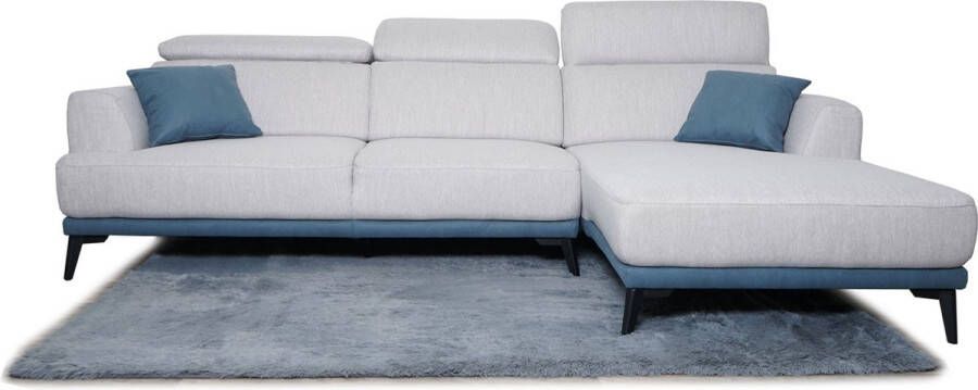 MCW Sofa -G44 hoekbank L-vorm ligvlak Nosag-vering met pocketveren kern tapijt verstelbaar 277cm ~ rechts lichtgrijs
