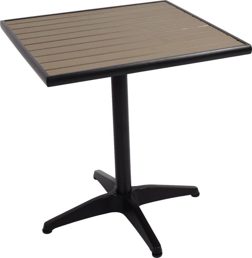 MCW Tuintafel -J95 balkontafel bistrotafel gastronomie outdoor coating aluminium hout look ~ zwart grijs