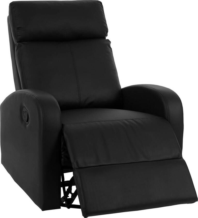 MCW TV fauteuil -A54 Premium relax fauteuil schommelfunctie draaibaar ~ kunstleer zwart