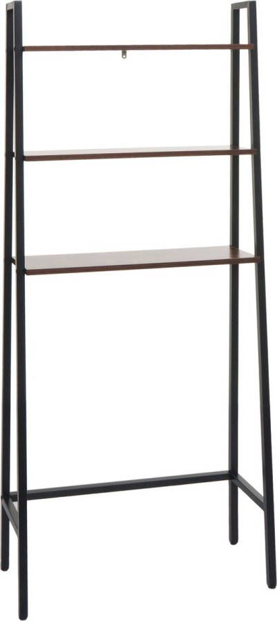 MCW Vloerstandaard plank -K82 badkamer plank wasmachine plank Ladder plank industriële metalen hout 155x64x25cm ~ bruin