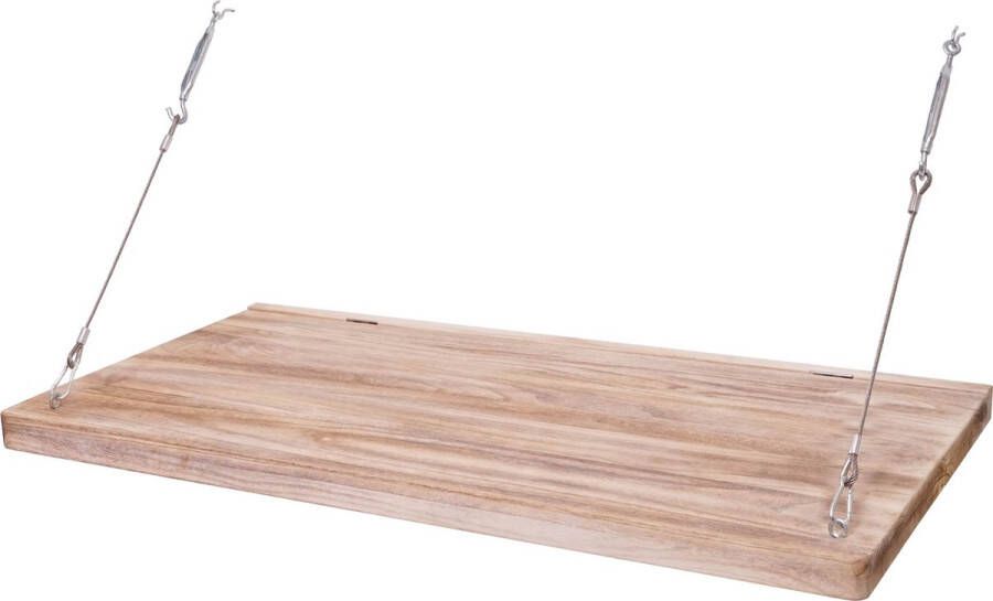 MCW Wandtafel -H48 wandklaptafel wandplank tafel met plank inklapbaar massief hout ~ 100x50cm