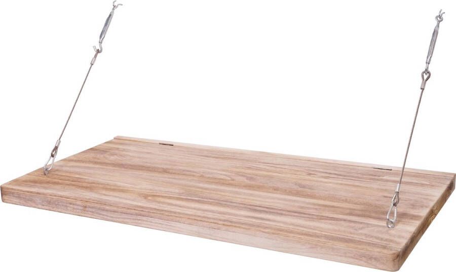 MCW Wandtafel -H48 wandklaptafel wandplank tafel met plank opvouwbaar massief hout ~ 120x60cm