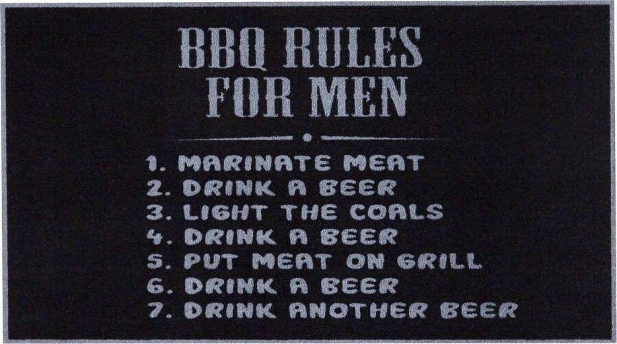 MD-Entree MD Entree Barbecue Mat Rules for men 67 x 120 cm