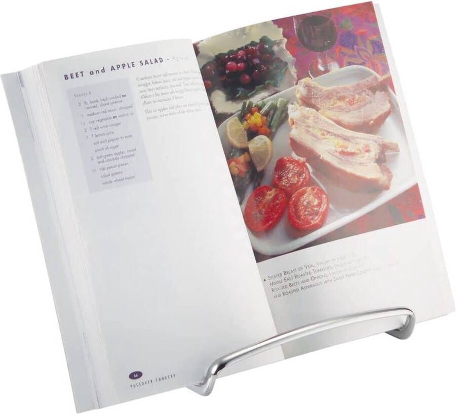 MDESİGN mDesign Kookboekstandaard receptenboekhouder afdruiprek voor organisatie van je keuken veelzijdig staal zilver chroom