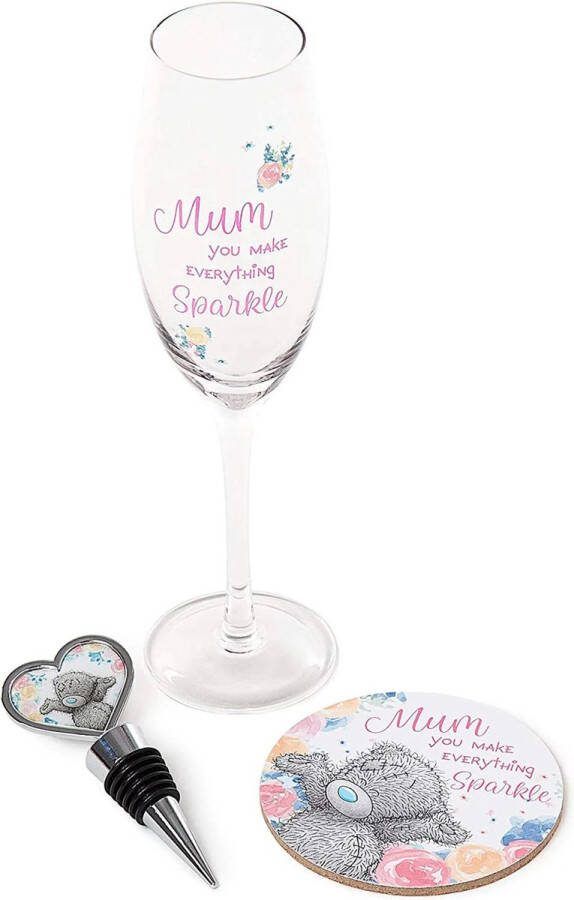 Me To You moederdag prosecco wijn giftset Flessenstopper champagneglas onderzetter
