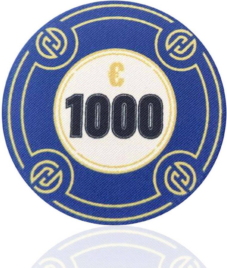 Mec Hades Cashgame Deluxe Poker Chips €1.000 donkerblauw (25 stuks) pokerchips pokerfiches poker fiches keramisch pokerspel pokerset poker set