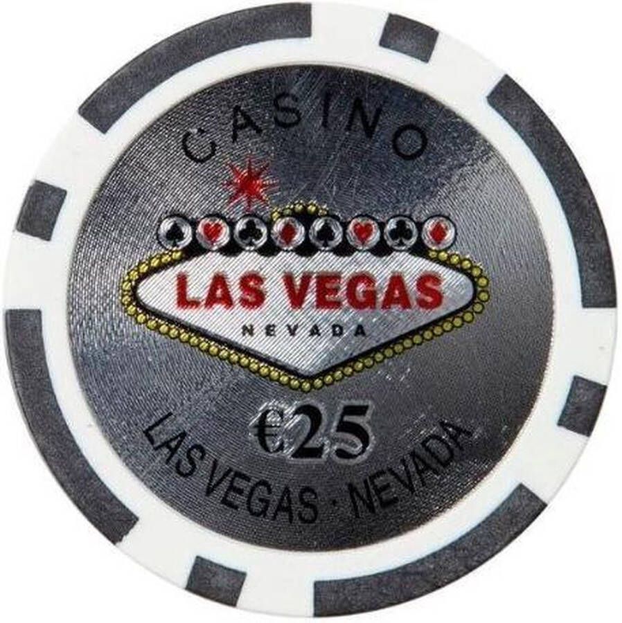 Mec Las Vegas Poker Chips €25 zwart (25 stuks)-pokerchips-pokerfiches-ABS chips-pokerspel-pokerset-poker set
