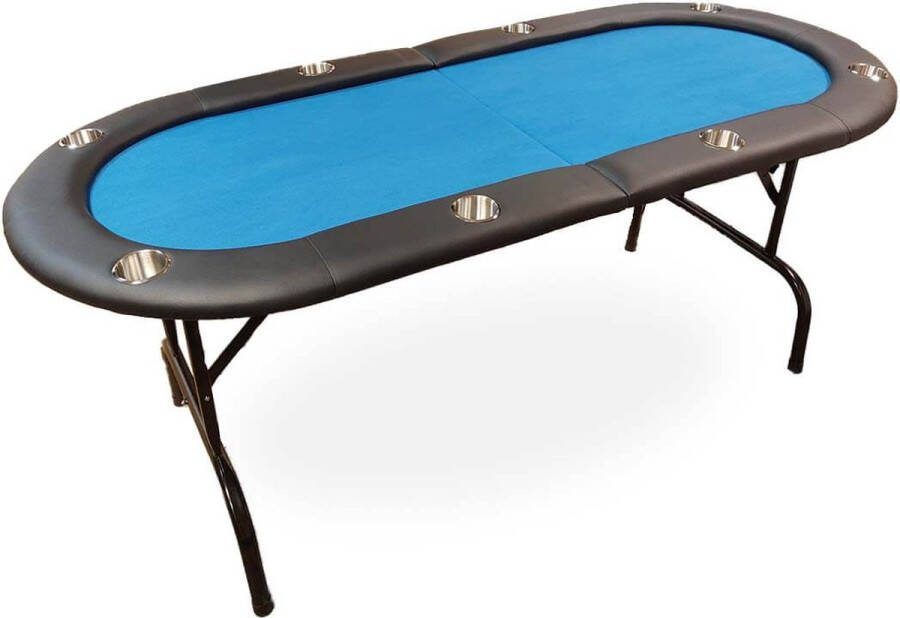 Mec Opvouwbare Pokertafel blauw 184cm x 84cm x 75cm 2 tot 8 spelers Black Friday