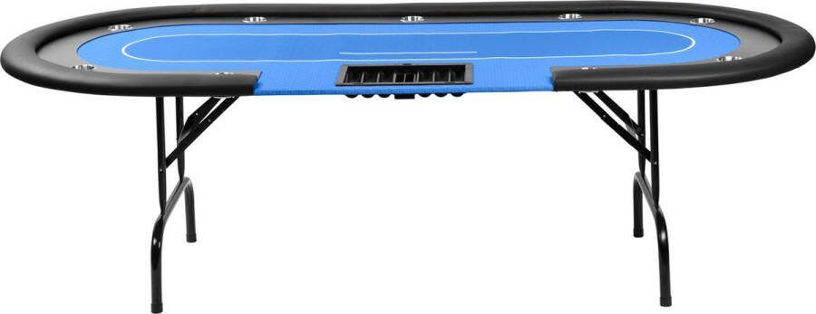 Mec Pokertafel Cashgame XL blauw 243 cm x 105 cm x 76 cm 2 tot 9 spelers + dealer speedcloth Black Friday
