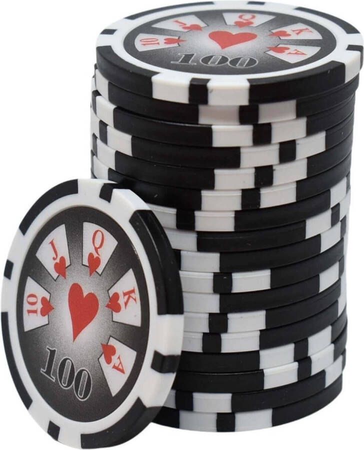 Mec Royal Flush Poker Chips 100 zwart (25 stuks)- pokerchips-pokerfiches-ABS chips-pokerspel-pokerset-poker set