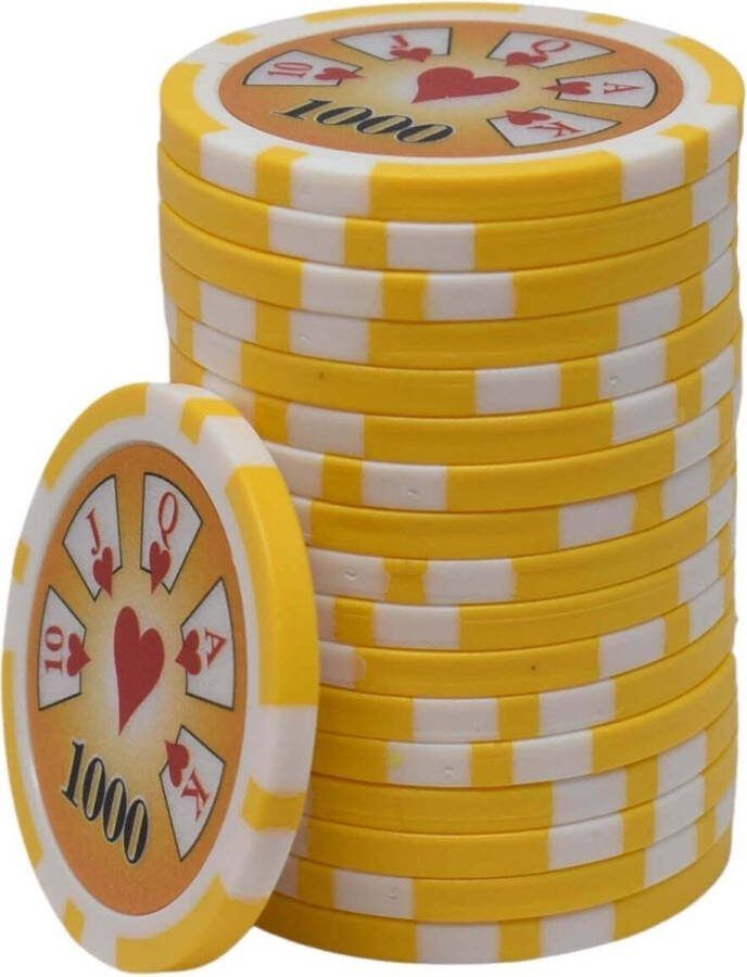 Mec Royal Flush Poker Chips 1000 geel (25 stuks)- pokerchips-pokerfiches-ABS chips-pokerspel-pokerset-poker set