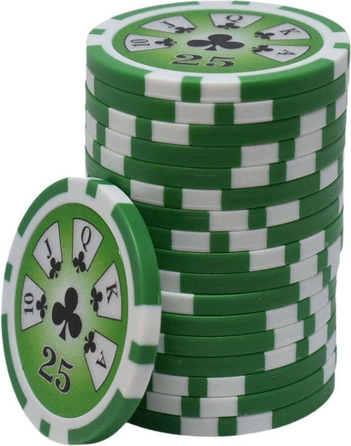 Mec Royal Flush Poker Chips 25 groen (25 stuks)- pokerchips-pokerfiches-ABS chips-pokerspel-pokerset-poker set
