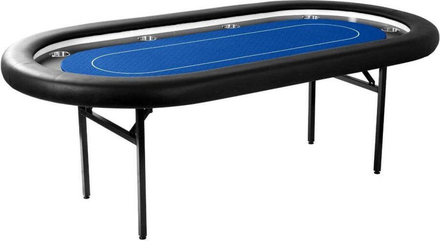 Mec Tournament Deluxe Pokertafel met LED blauw 243 cm x 105 cm x 76 cm 2 tot 10 spelers speedcloth