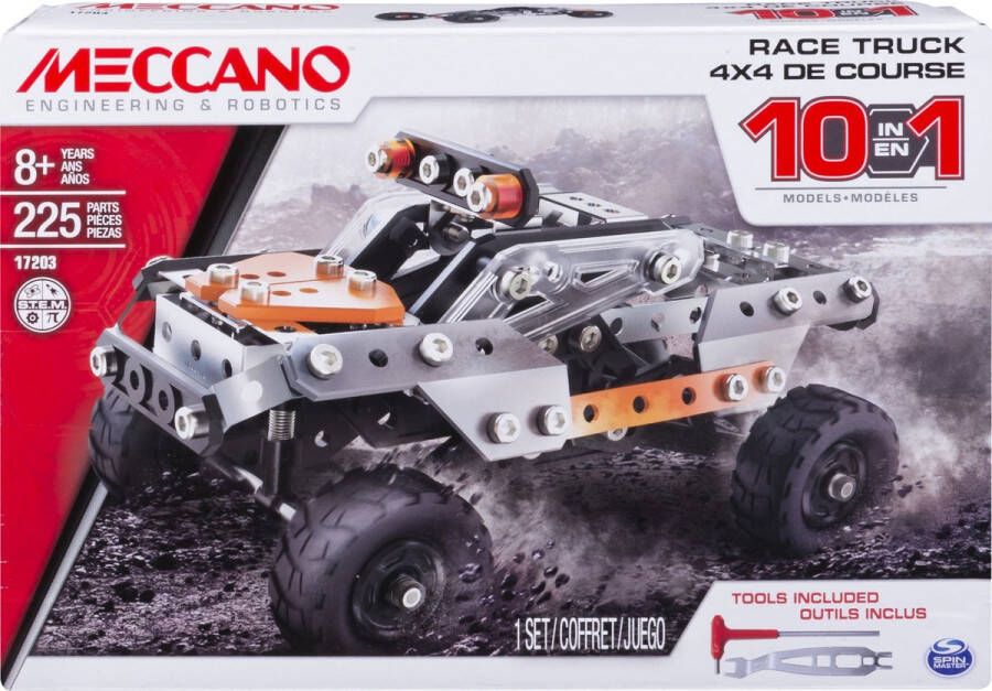 Meccano by Erector 10 in 1 Racetruck S.T.E.A.M. 225 stuks Bouwpakket