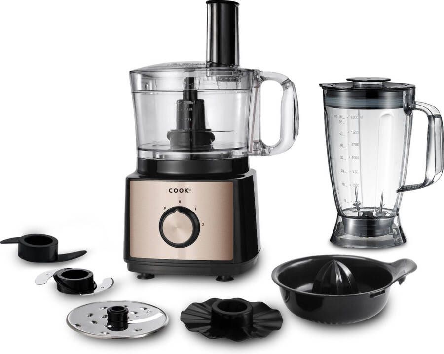 Media Evolution COOK-IT 6-1 Foodprocessor en Blender 2L Hakmolen Luxe Keukenmachine