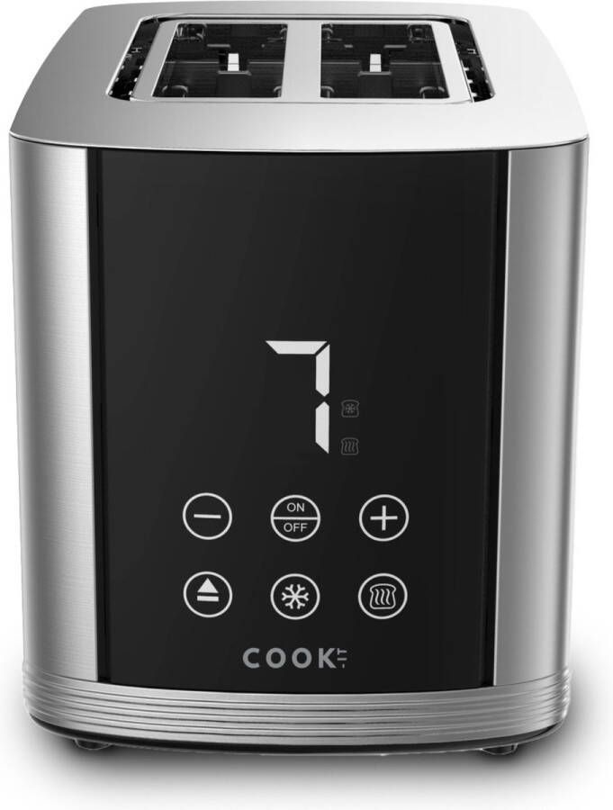 Media Evolution COOK-IT Digitale Broodrooster RvS Toaster 7 Standen Ontdooifunctie Extra diep
