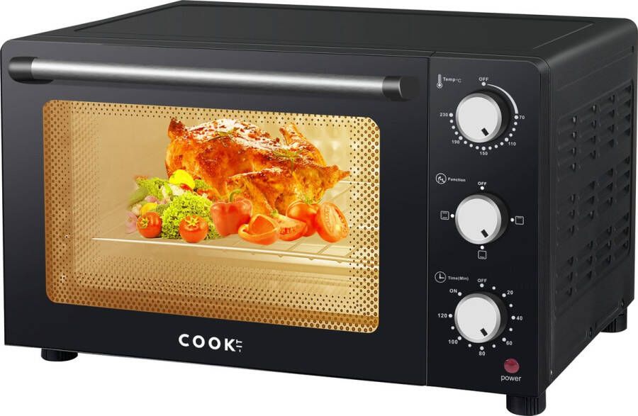 Media Evolution COOK-IT Mini Oven 21L Vrijstaande Heteluchtoven 4 Extra's 230°C 120min Timer