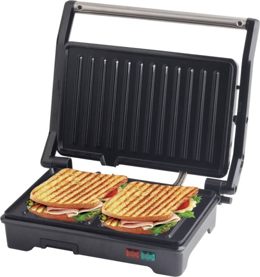 Media Evolution COOK-IT Tosti Apparaat Contactgrill Tosti IJzer 180° Uitklapbaar Anti-Aanbaklaag Cool Touch Croque Monsieur Toestel