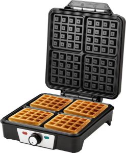 Media Evolution COOK-IT Wafelijzer Waffle Maker Vier Per Keer Anti Aanbaklaag 1100W
