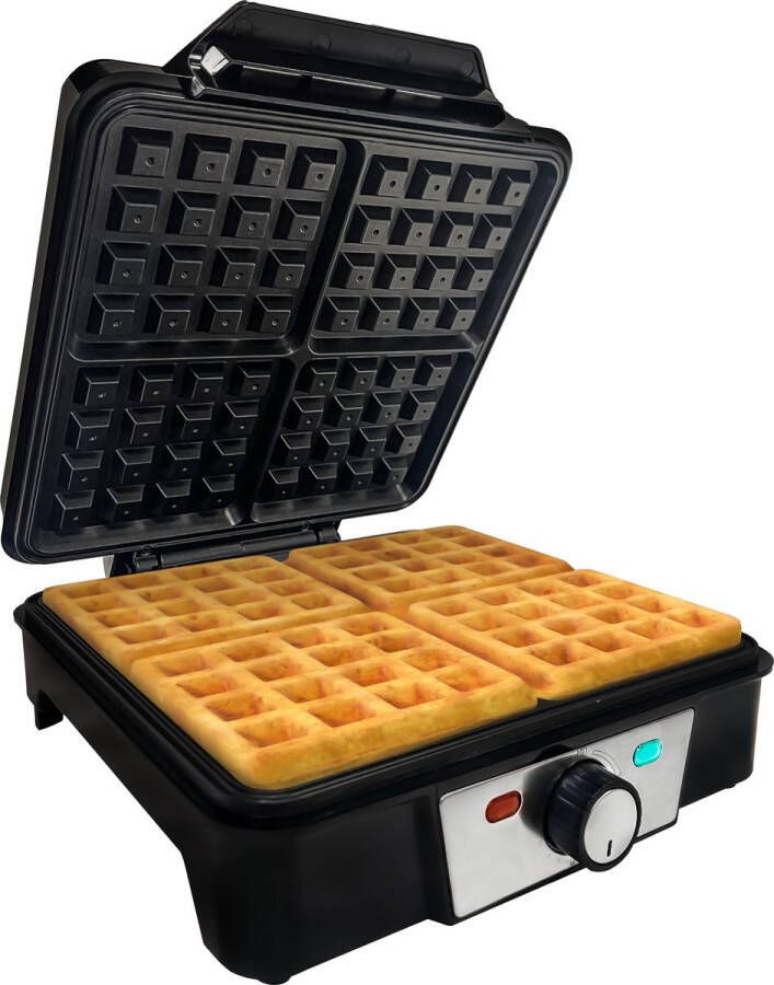 Media Evolution COOK-IT Wafelijzer Waffle Maker Vier Per Keer Anti Aanbaklaag 1100W