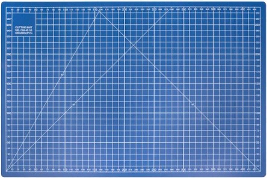 Mediac Snijmat 22 x 30 cm met schaalverdeling aan 2 kanten Blauw