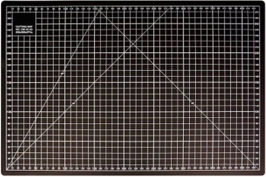 Mediac Snijmat 22 x 30 cm met schaalverdeling aan 2 kanten Zwart