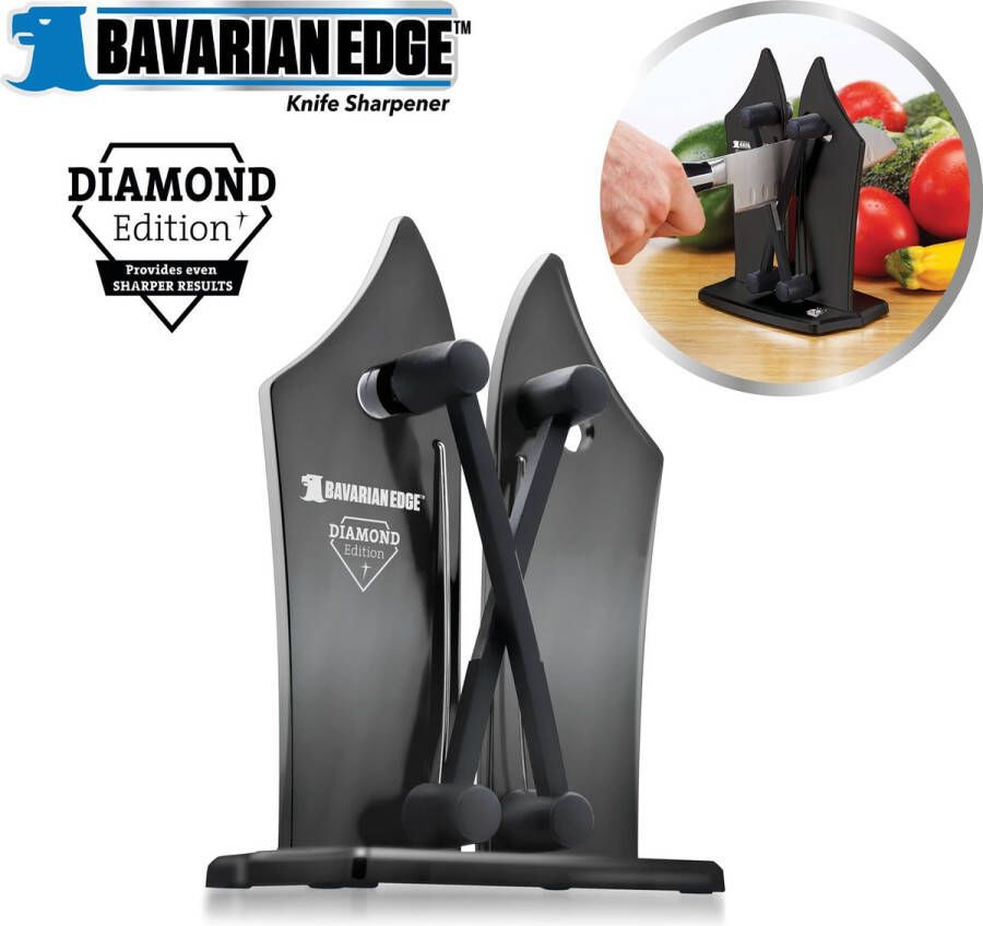 MediaShop Bavarian Edge Diamond Edition Knife Sharpener messenslijper deluxe pro editie met ingebouwde diamantdeeltjes maakt alle messen weer scherp