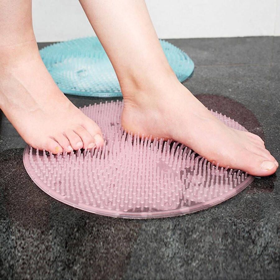 Medicca Voetenborstel Voetmassage Voetscrubber Shower Feet Voeten Cleaner Badschoenen Massage Mat Voetverzorging Roze