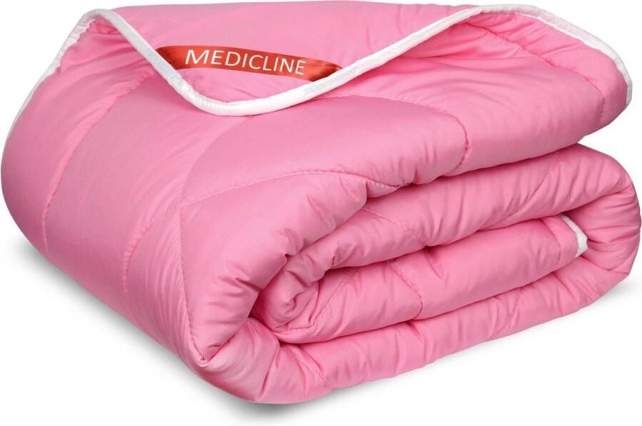 Medicline Dekbed 140x200cm Overtrekmateriaal van microvezel Anti-allergisch wasbaar tot 30 graden Roze