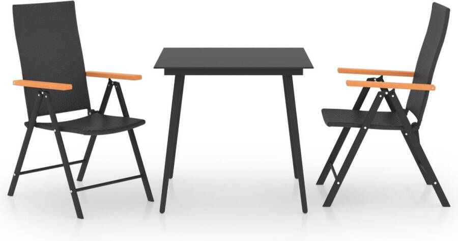 Medina 3-delige Tuinset zwart en bruin