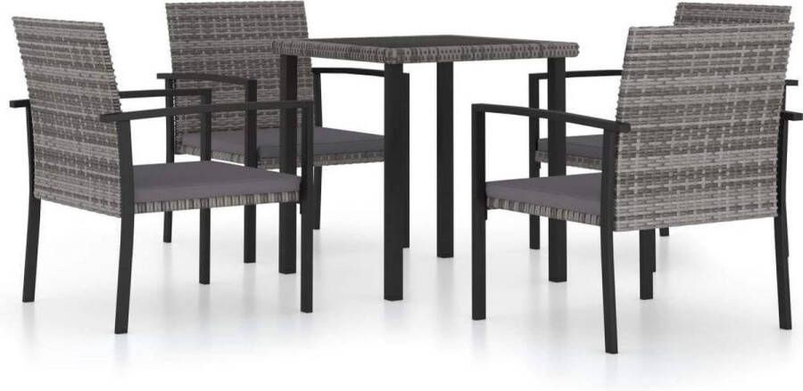 Medina 5-delige Tuinset poly rattan grijs