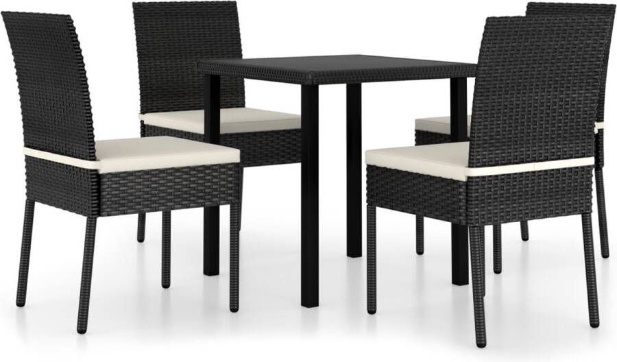 Medina 5-delige Tuinset poly rattan zwart