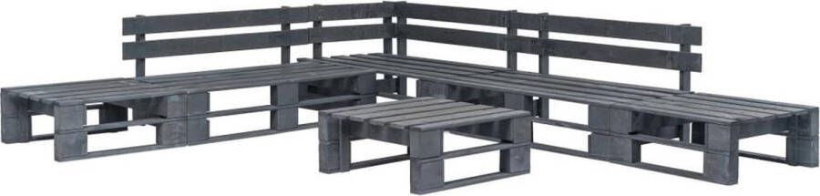 Medina 6-delige Loungeset pallet hout grijs