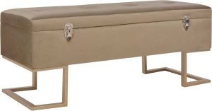 Medina Bankje met opbergvak 105 cm fluweel beige