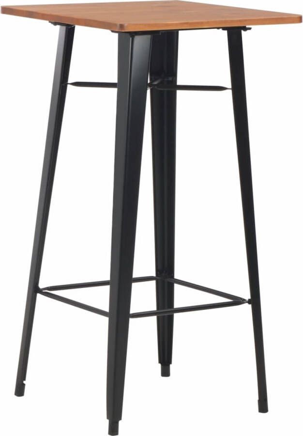 Medina Bartafel 60x60x108 cm massief grenenhout staal zwart