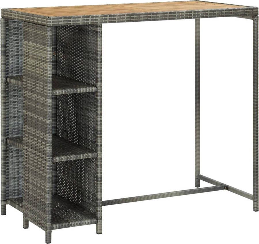 Medina Bartafel met opbergrek 120x60x110 cm poly rattan grijs