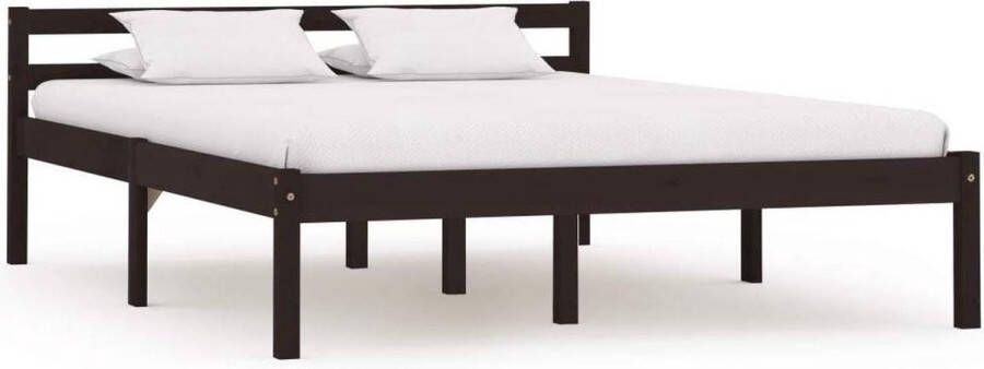 Medina Bedframe massief grenenhout donkerbruin 140x200 cm