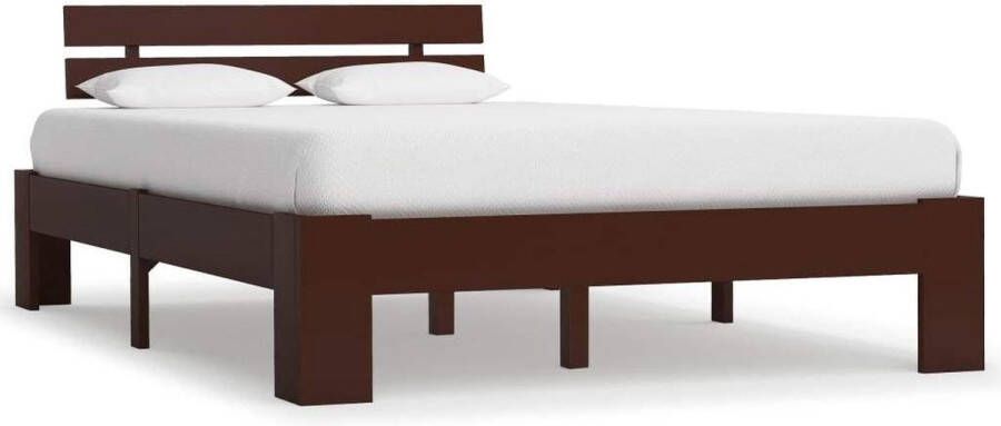 Medina Bedframe massief grenenhout donkerbruin 140x200 cm