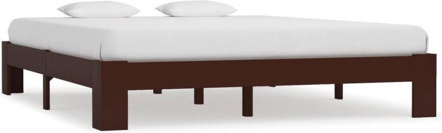 Medina Bedframe massief grenenhout donkerbruin 160x200 cm