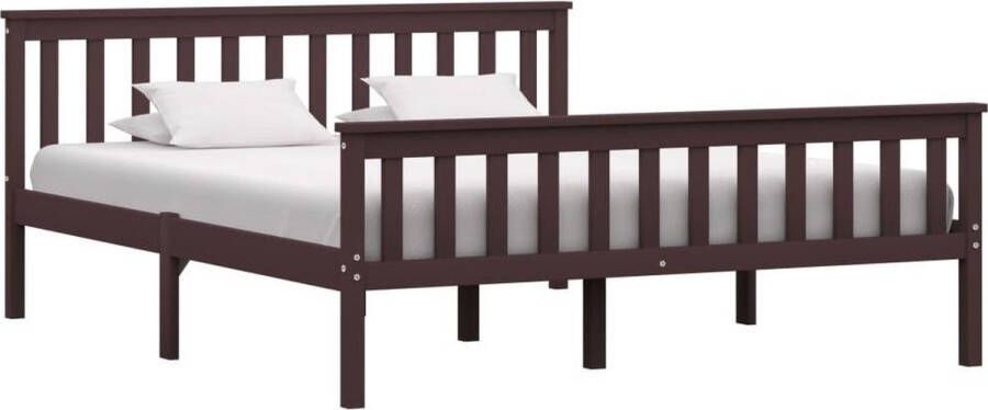 Medina Bedframe massief grenenhout donkerbruin 160x200 cm