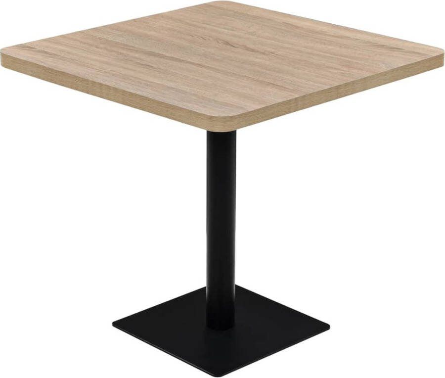 Medina Bistrotafel vierkant 80x80x75 cm MDF en staal eikenkleur