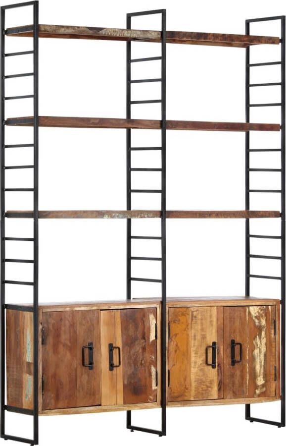 Medina Boekenkast met 4 schappen 124x30x180 cm massief gerecycled hout