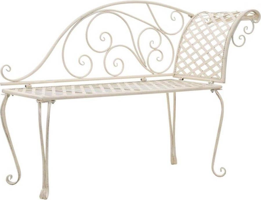 Medina Chaise longue 128 cm metaal antiekwit