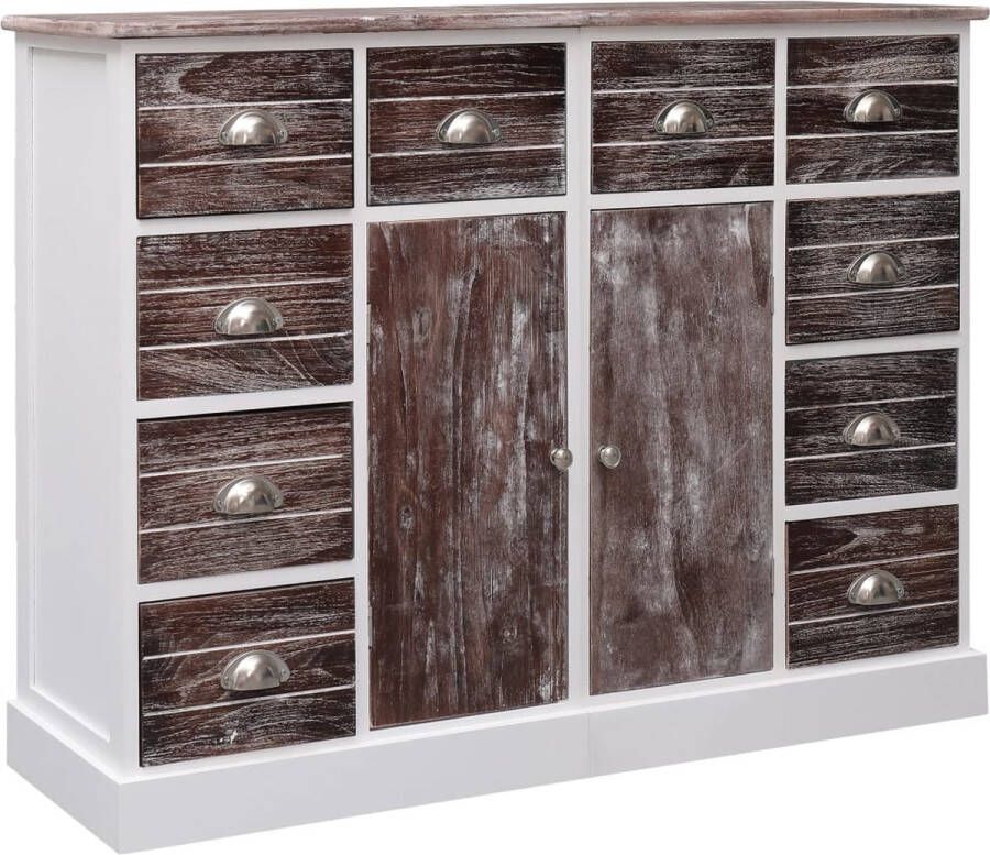 Medina Dressoir met 10 lades 113x30x79 cm hout bruin