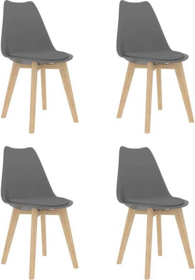 Medina Eetkamerstoelen 4 st kunstleer grijs